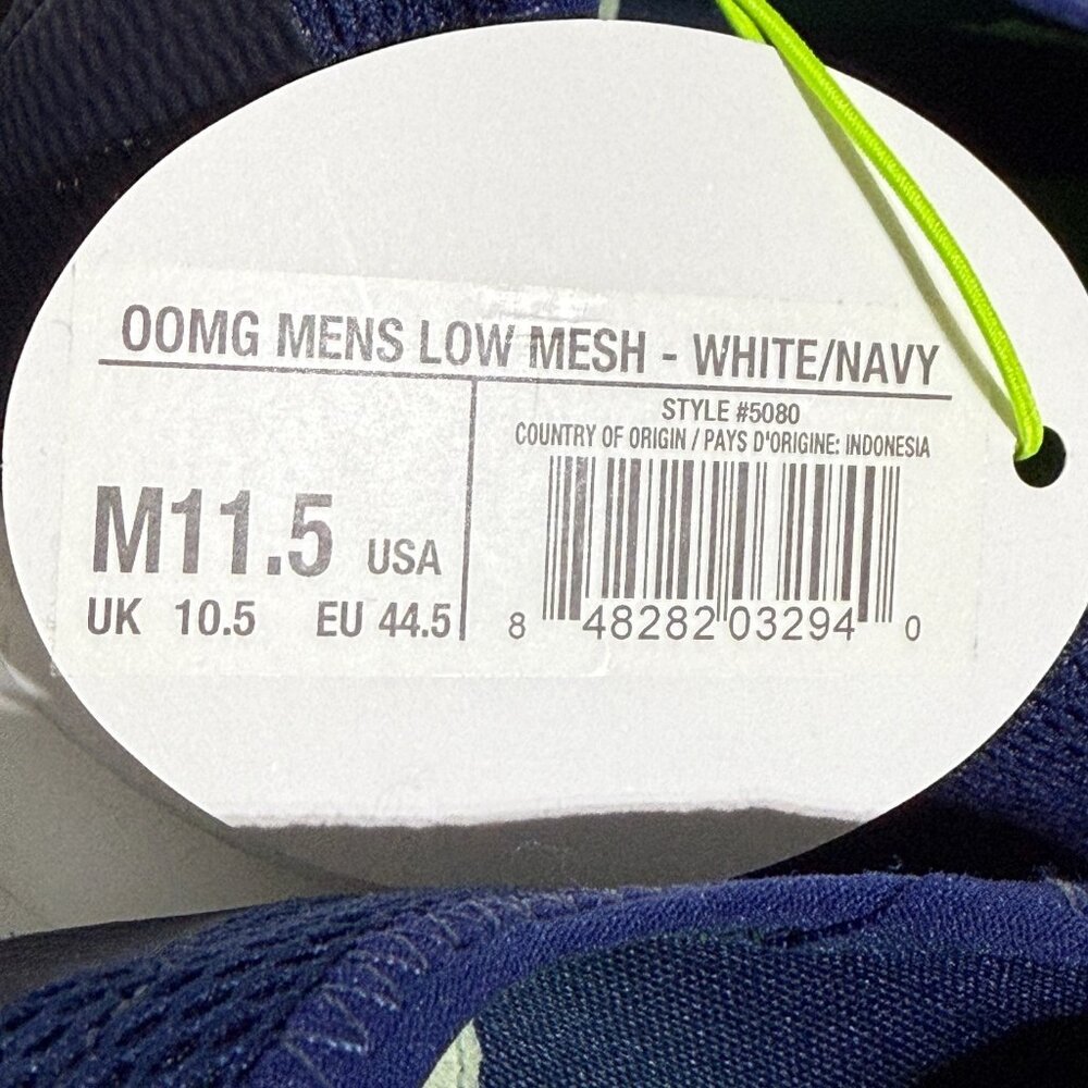 OOFOS OOmg Mesh Low Men’s Trainer Navy/White Slip‑On Comfort Recovery Size 11.5 - Picture 10 of 10